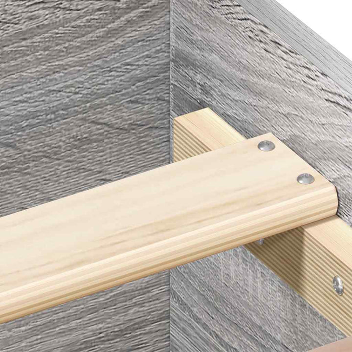 sengeramme med sengegavl og fodgærde 150x200 cm grå sonoma-eg