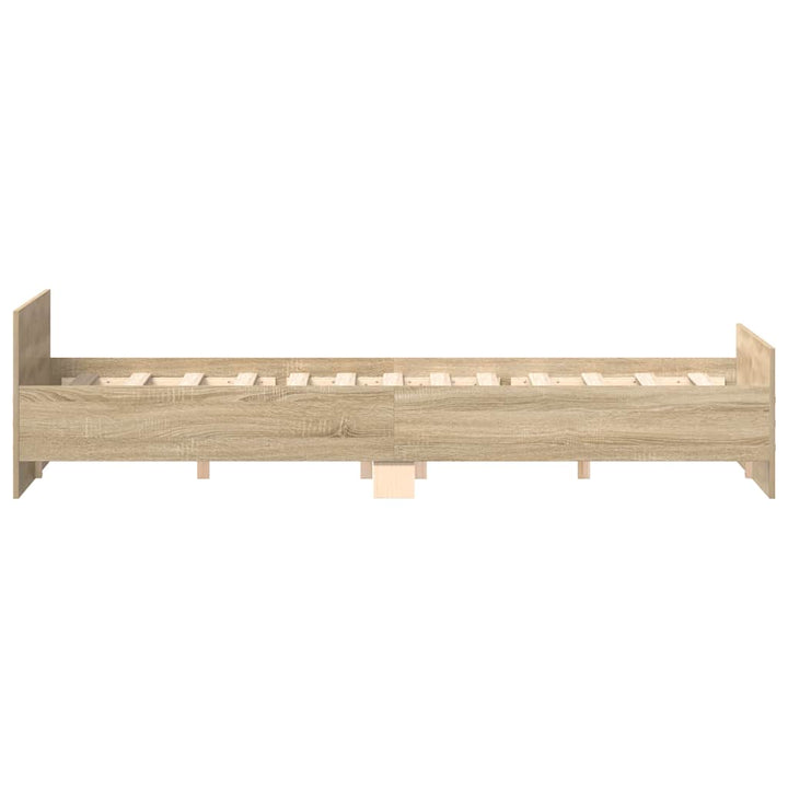sengeramme med sengegavl og fodgærde 160x200 cm sonoma-eg