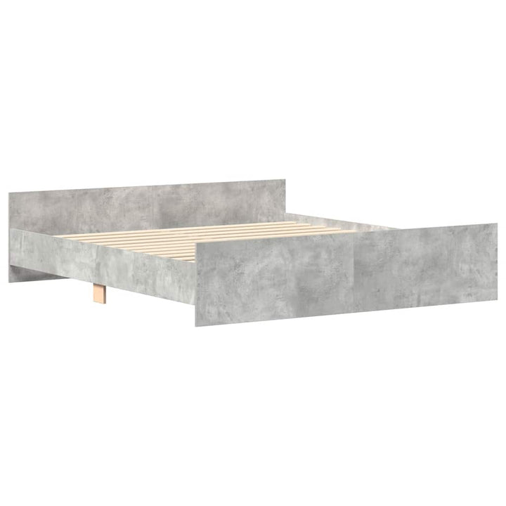 sengeramme med sengegavl og fodgærde 180x200 cm betongrå
