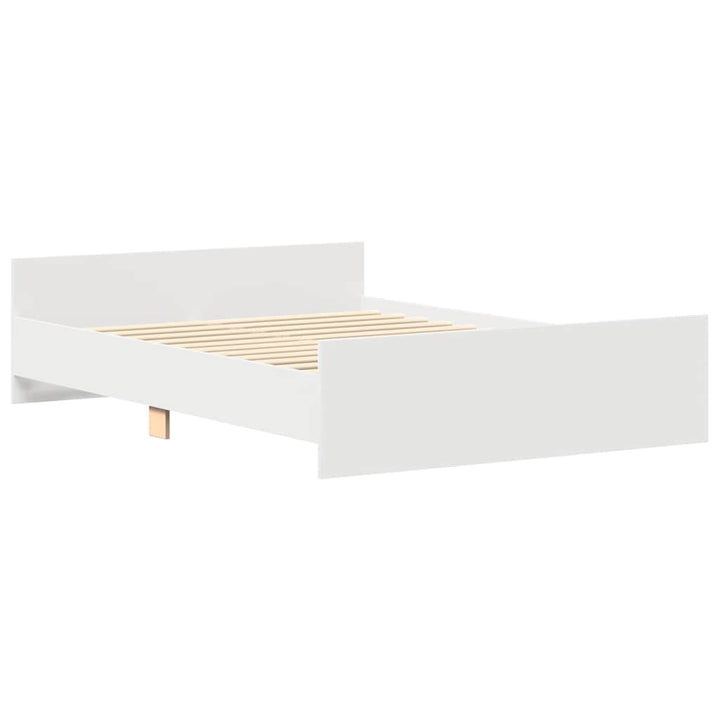 sengeramme med sengegavl og fodgærde 135x190 cm hvid