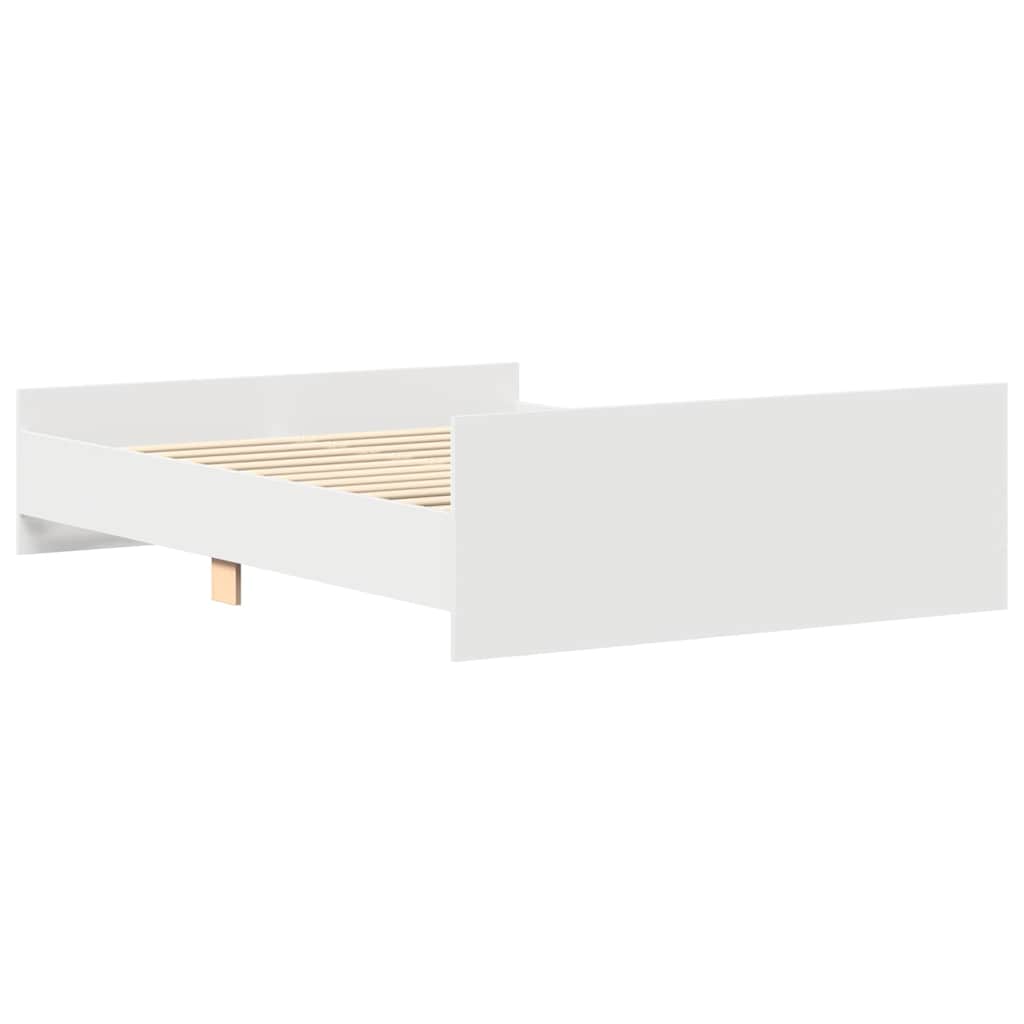 sengeramme med sengegavl og fodgærde 135x190 cm hvid