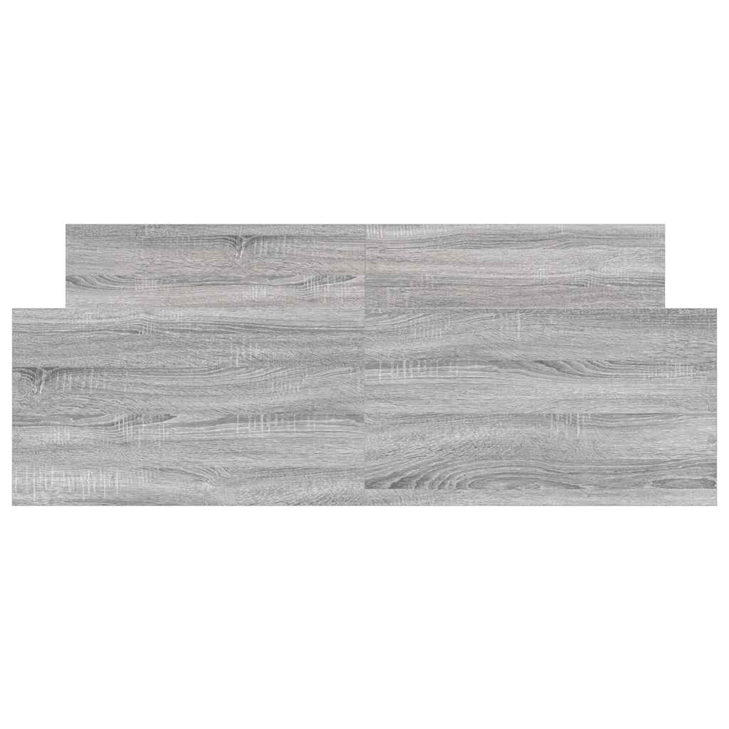 sengeramme med sengegavl og fodgærde 135x190 cm grå sonoma-eg