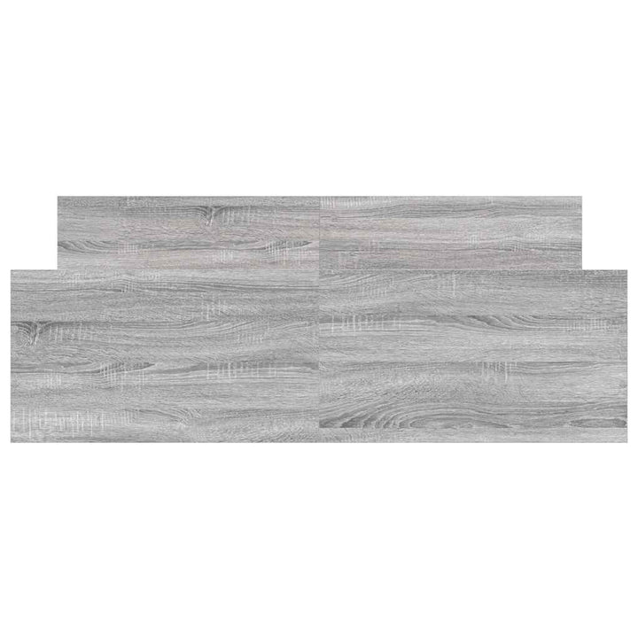 sengeramme med sengegavl og fodgærde 135x190 cm grå sonoma-eg