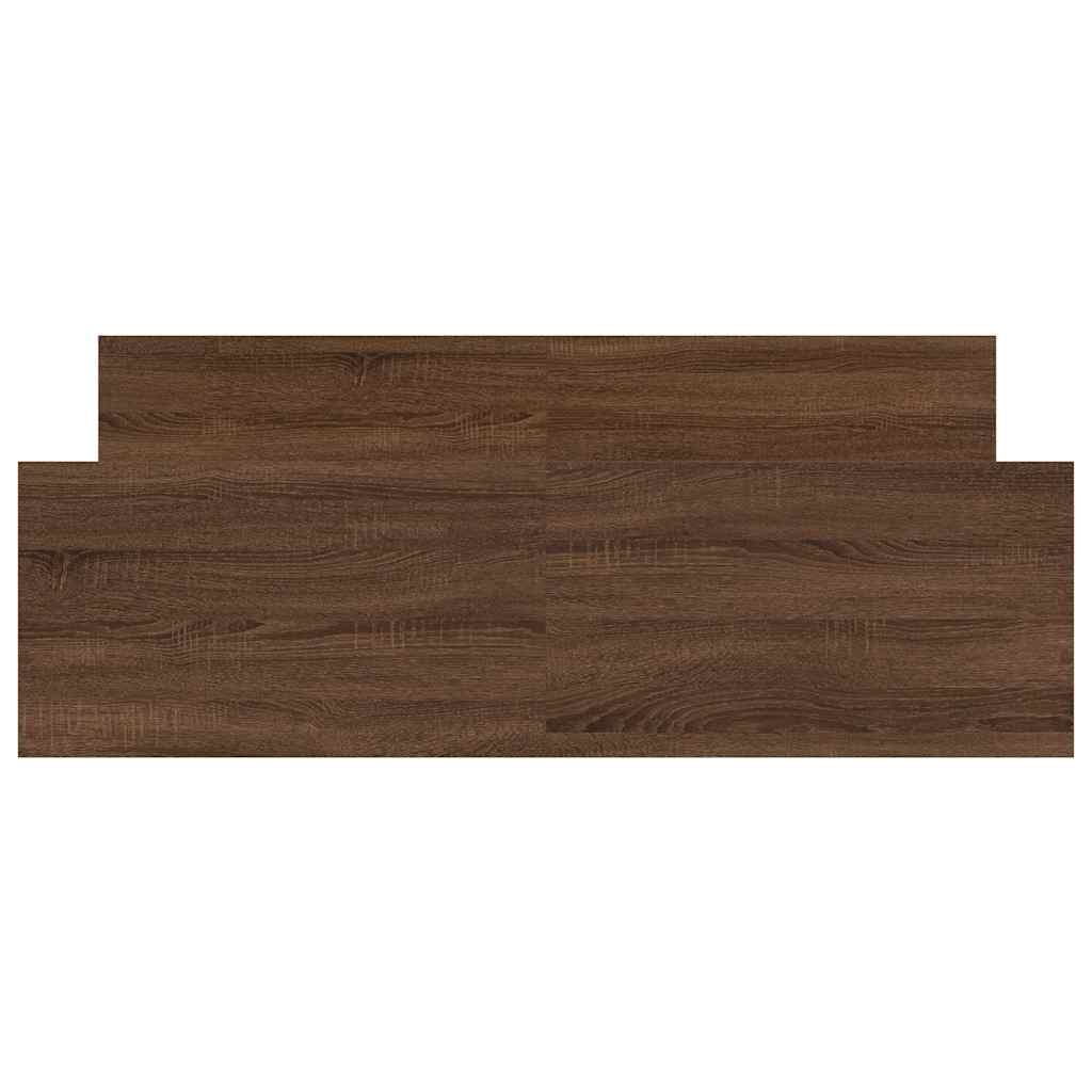 sengeramme med sengegavl og fodgærde 135x190 cm brunt egetræ