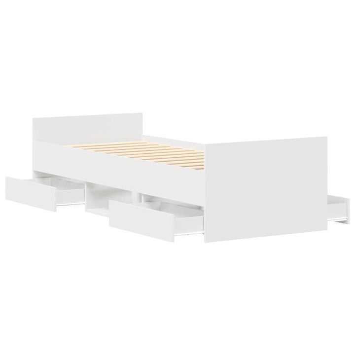 sengeramme med sengegavl og fodgærde 100x200 cm hvid