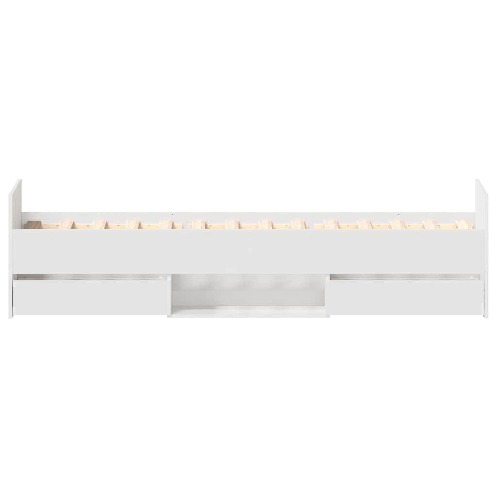 sengeramme med sengegavl og fodgærde 100x200 cm hvid