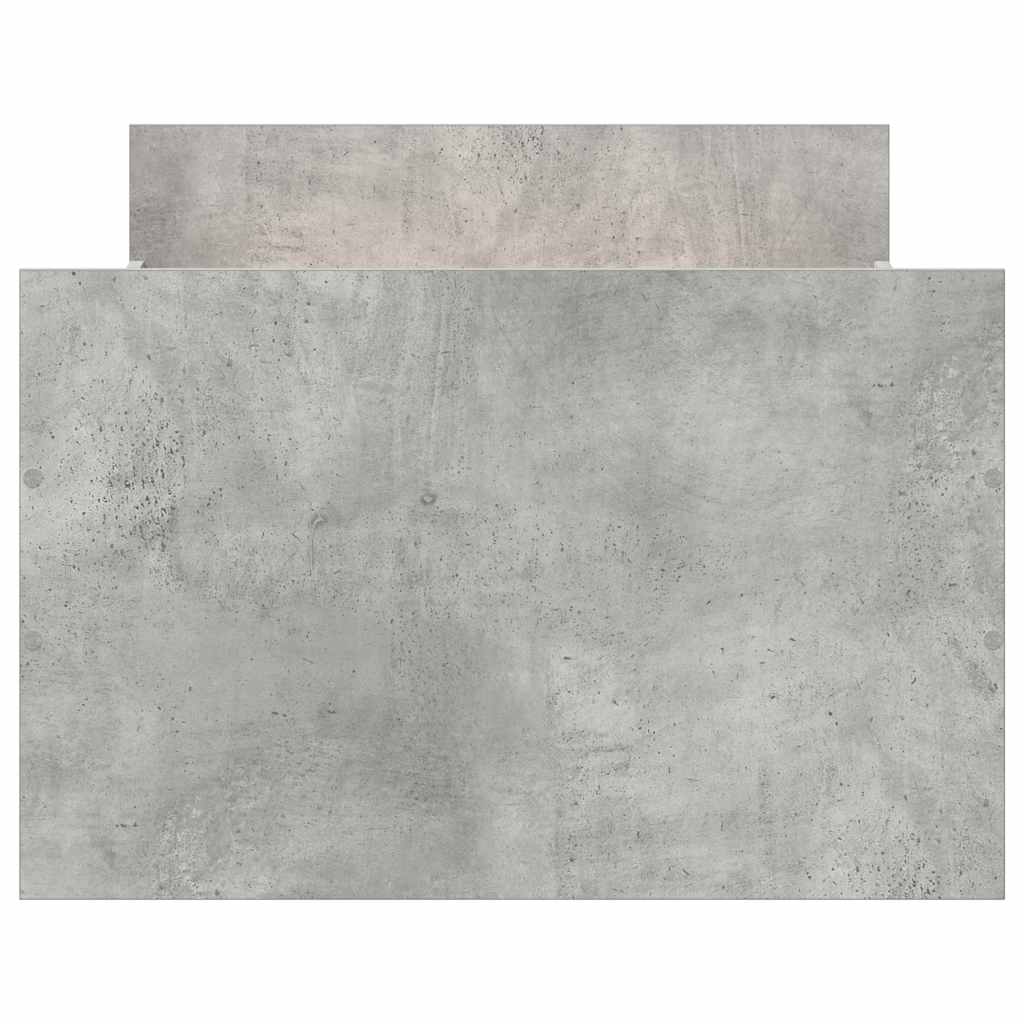 sengeramme med sengegavl og fodgærde 100x200 cm betongrå