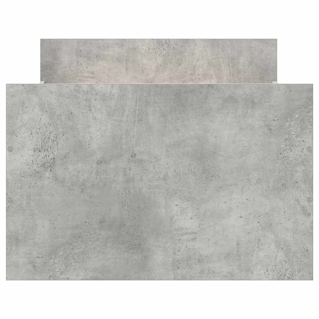 sengeramme med sengegavl og fodgærde 90x200 cm betongrå