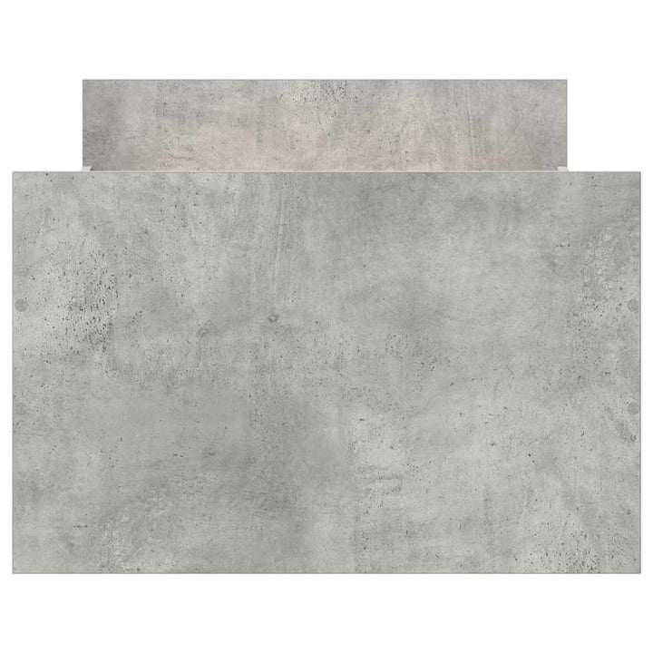 sengeramme med sengegavl og fodgærde 90x200 cm betongrå