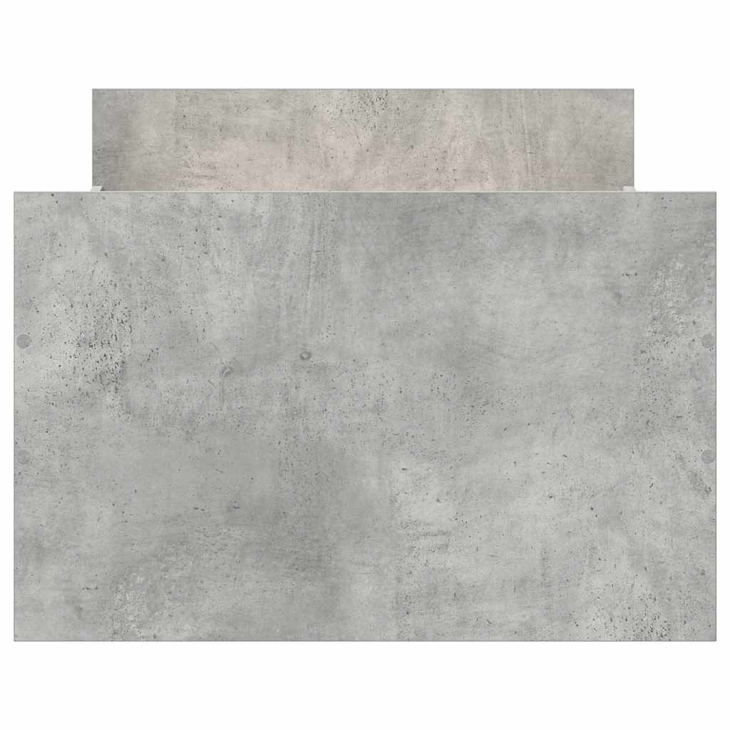 sengeramme med sengegavl og fodgærde 90x190 cm betongrå