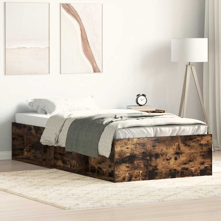 sengeramme 90x200 cm røget egetræsfarve