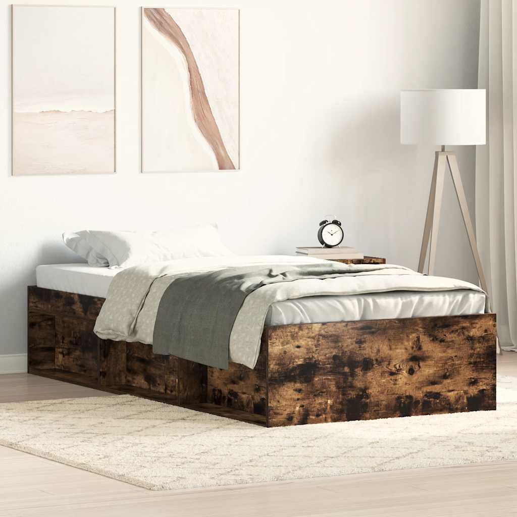 sengeramme 90x190 cm røget egetræsfarve