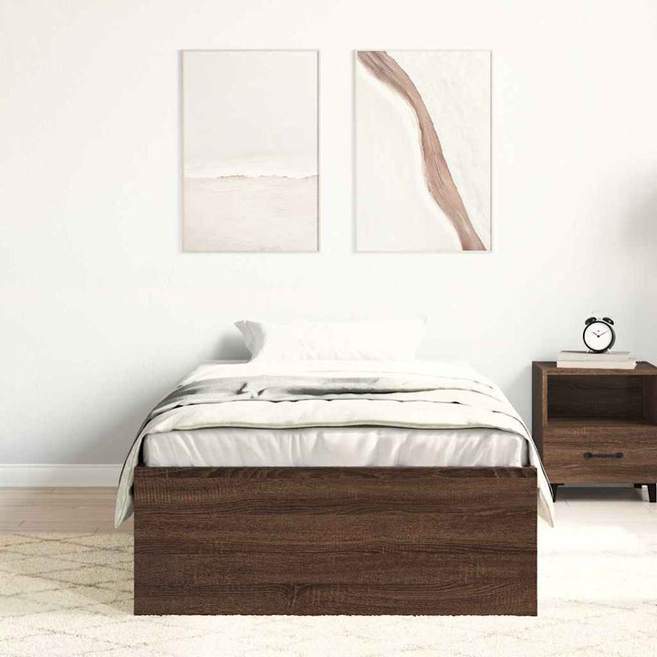 sengeramme 90x190 cm brun egetræsfarve