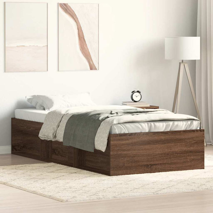 sengeramme 75x190 cm brun egetræsfarve