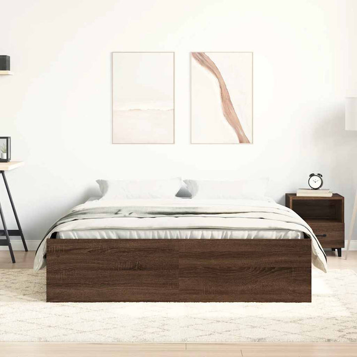 sengeramme 120x200 cm brun egetræsfarve