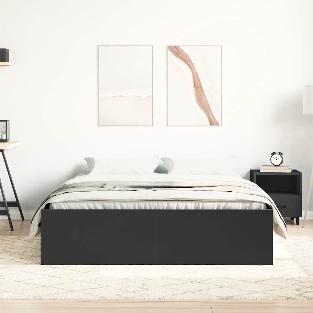 sengeramme 140x200 cm sort