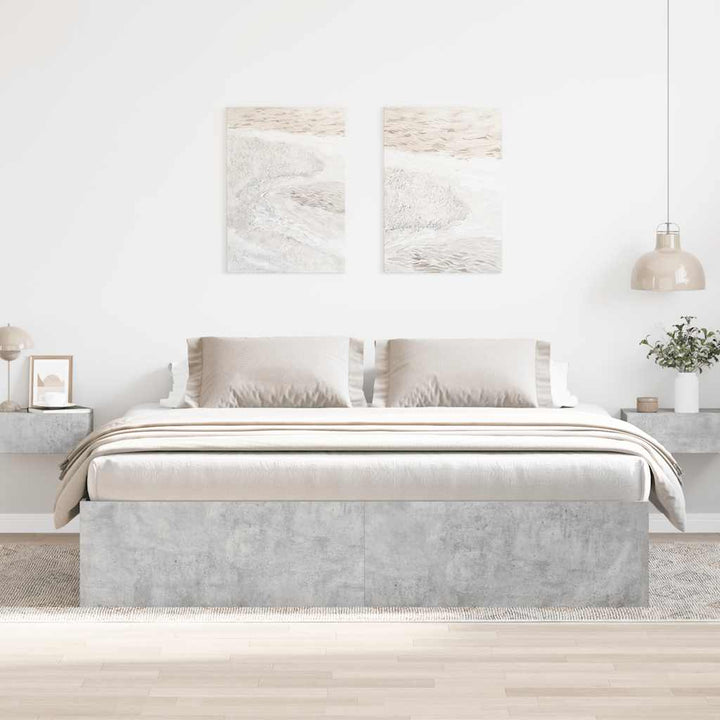 sengeramme 200x200 cm betongrå