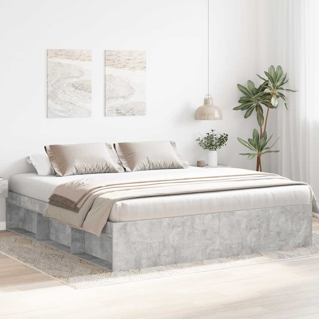 sengeramme 200x200 cm betongrå