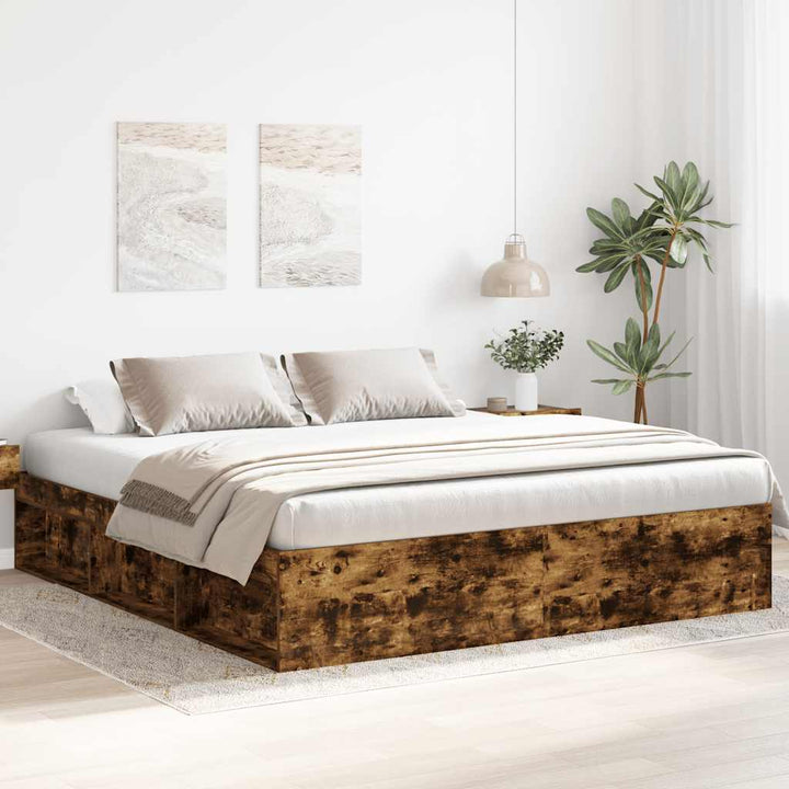 sengeramme 200x200 cm røget egetræsfarve