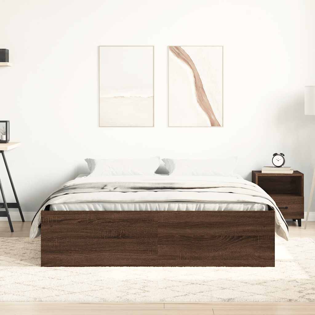 sengeramme 120x190 cm brun egetræsfarve