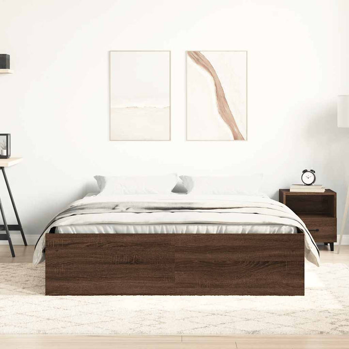 sengeramme 120x190 cm brun egetræsfarve