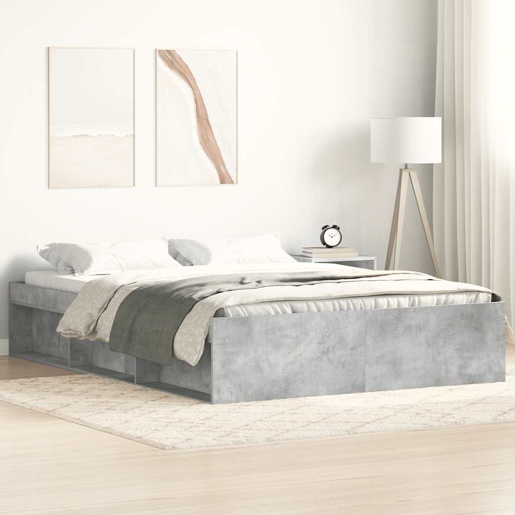 sengeramme 135x190 cm betongrå