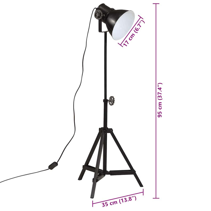 gulvlampe 35x35x65/95 cm 25 W E27 sort