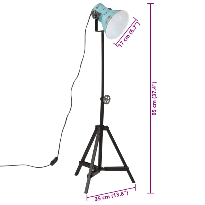 gulvlampe 25 W 35x35x25 cm E27 rustik blå