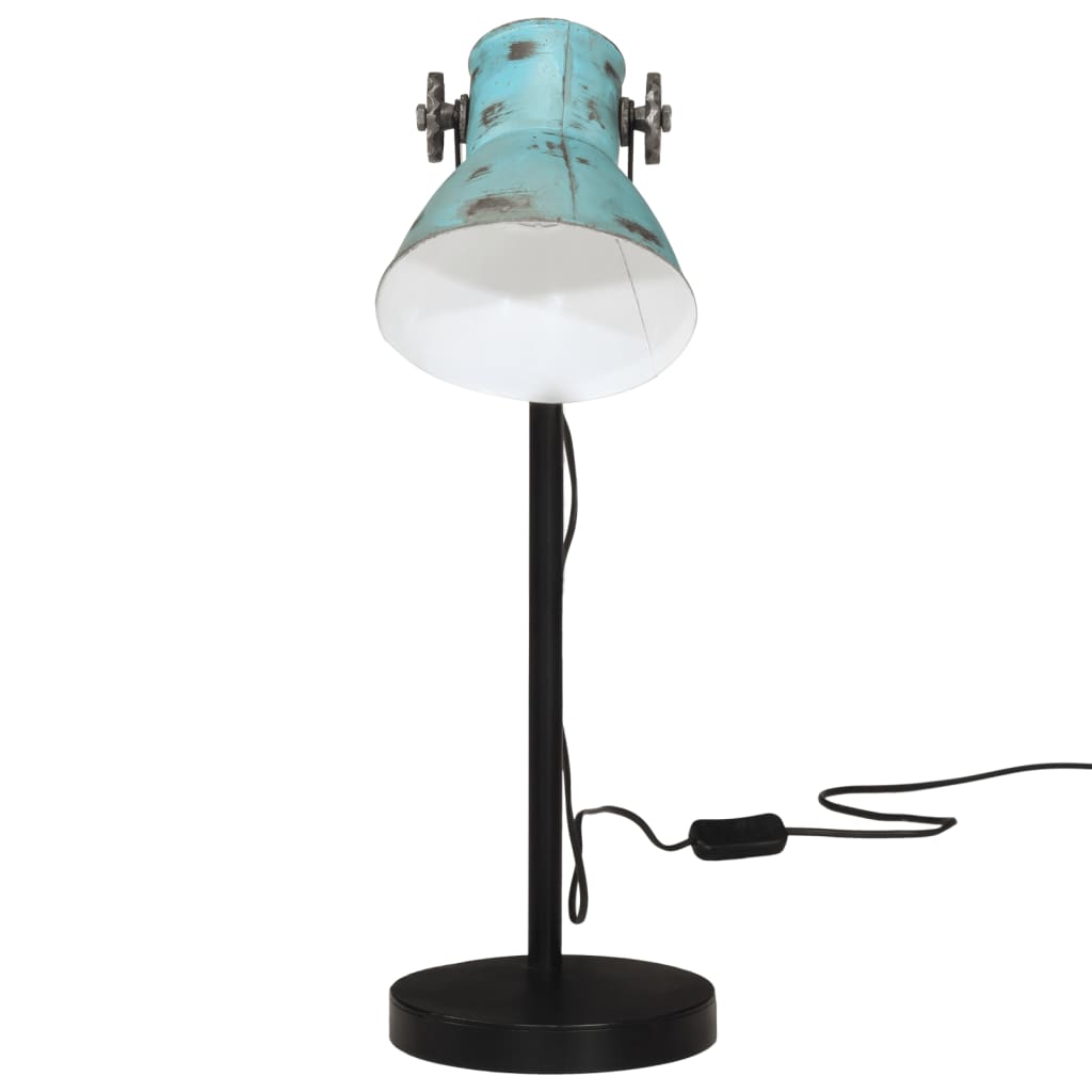 skrivebordslampe 25 W 17x17x60 cm E27 rustik blå