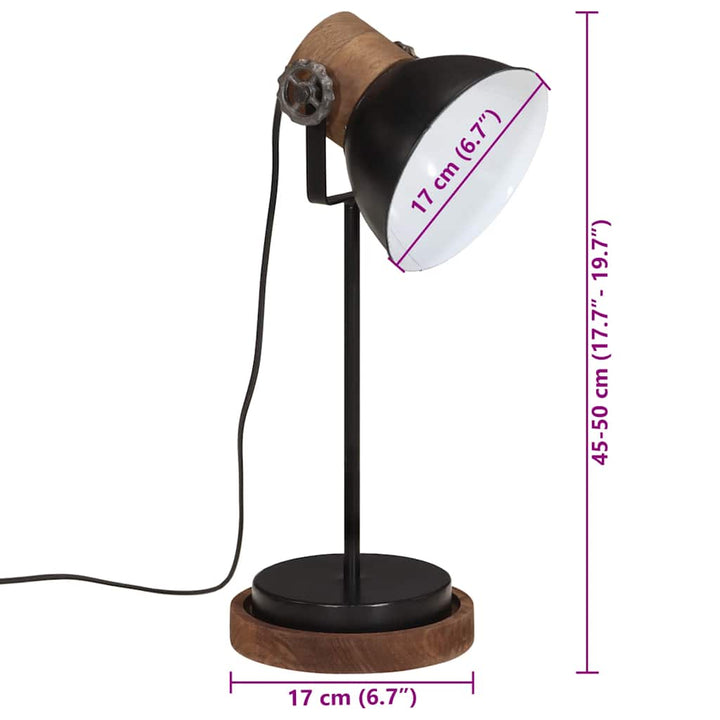 skrivebordslampe 25 W 17x17x50 cm E27 sort