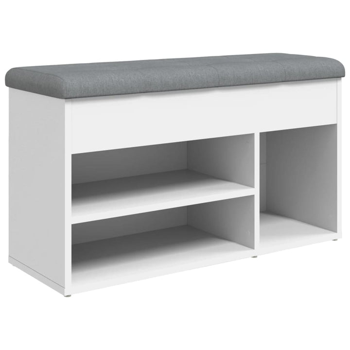 skobænk hvid 82x32x45,5 cm konstrueret træ