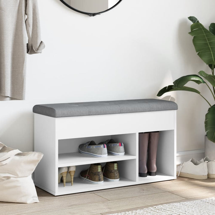 skobænk hvid 82x32x45,5 cm konstrueret træ