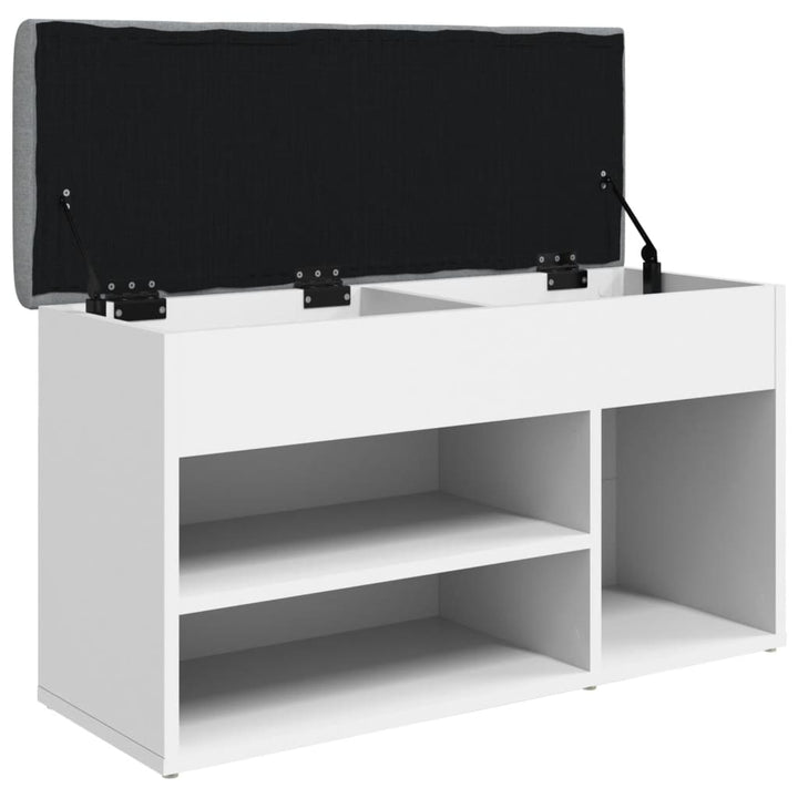 skobænk hvid 82x32x45,5 cm konstrueret træ