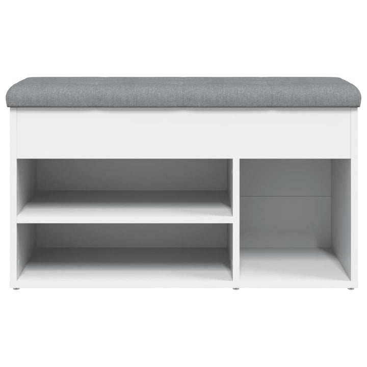 skobænk hvid 82x32x45,5 cm konstrueret træ