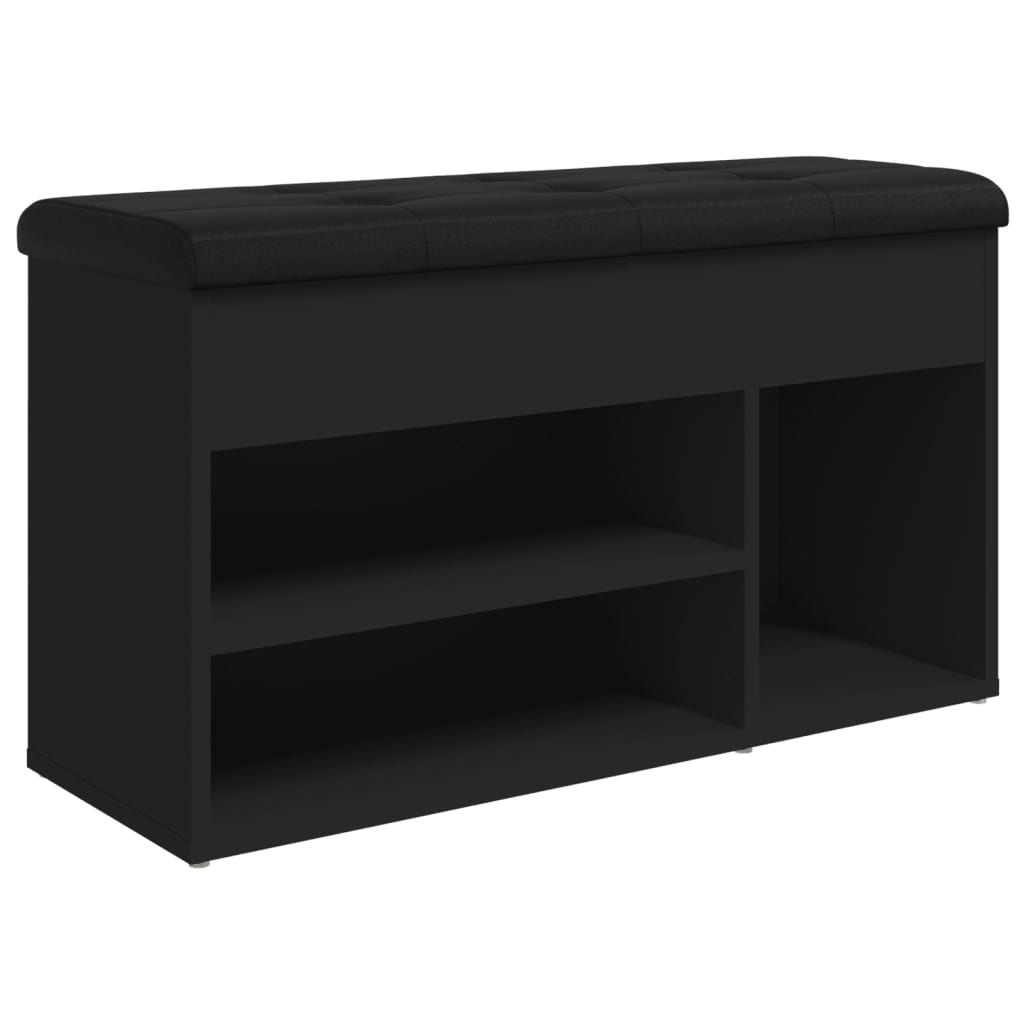 skobænk 82x32x45,5 cm konstrueret træ sort