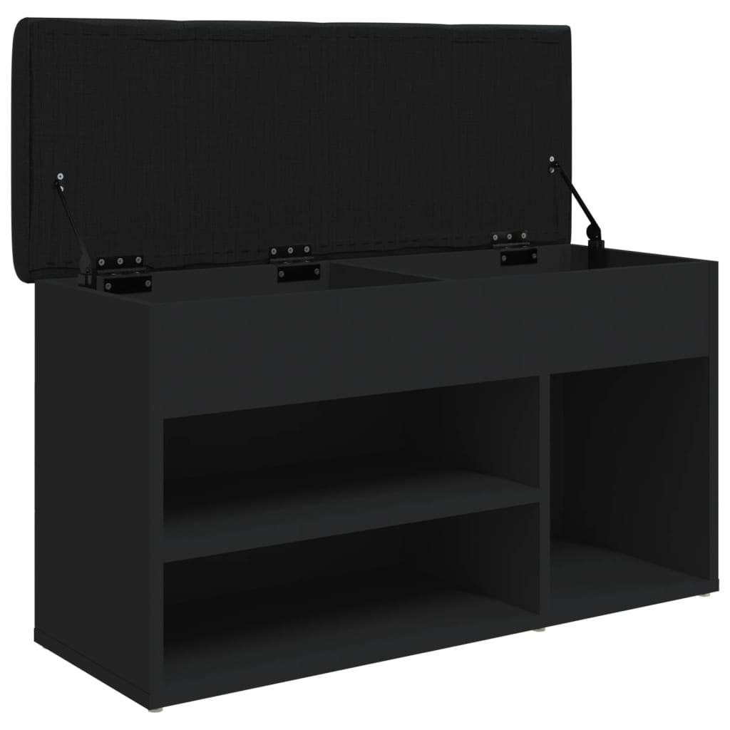 skobænk 82x32x45,5 cm konstrueret træ sort