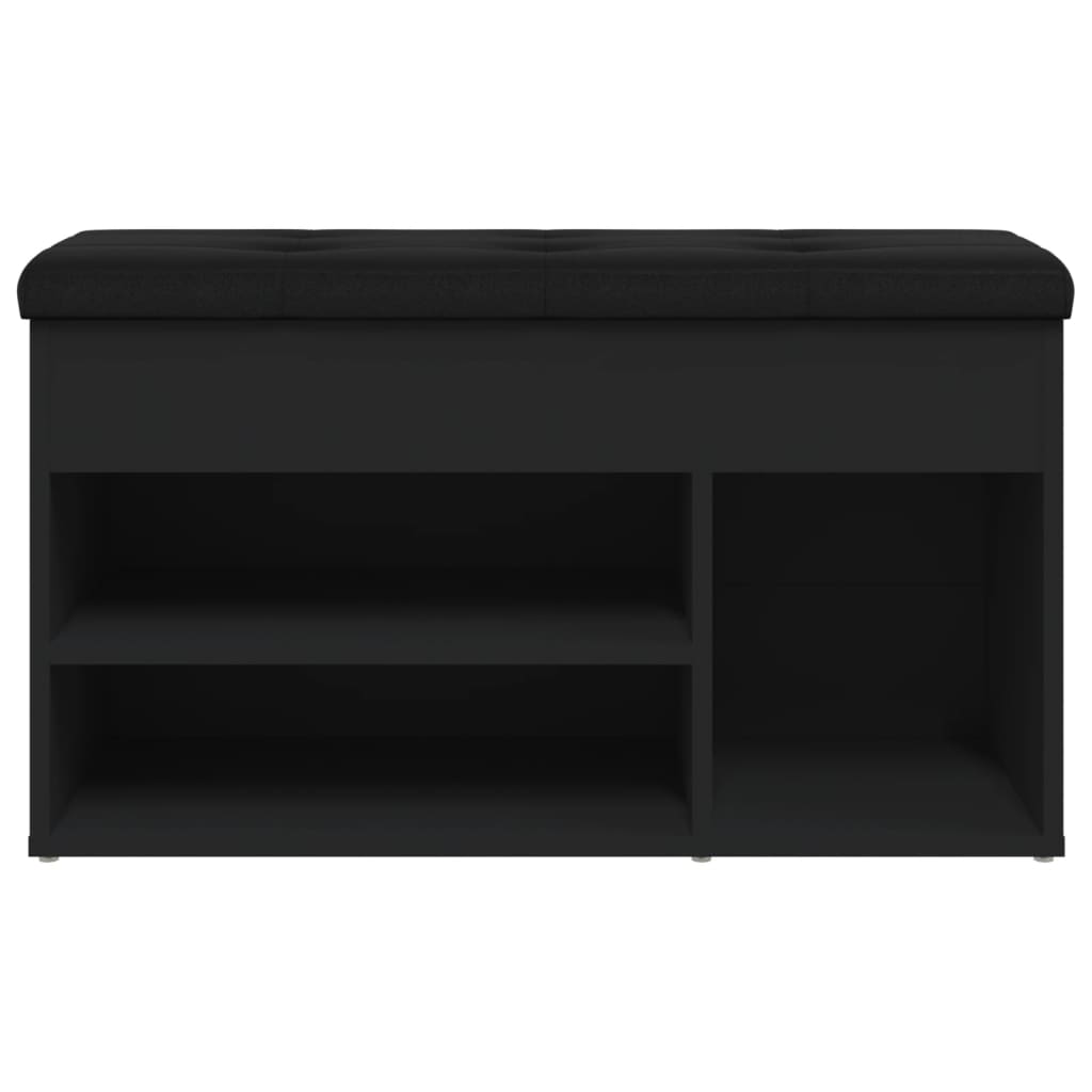 skobænk 82x32x45,5 cm konstrueret træ sort