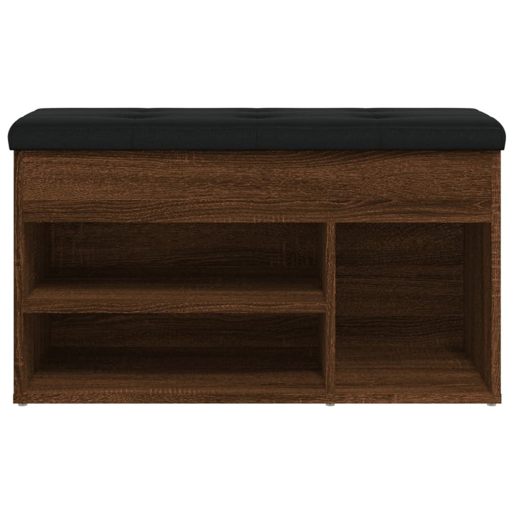 skobænk 82x32x45,5 cm konstrueret træ brun egetræsfarve