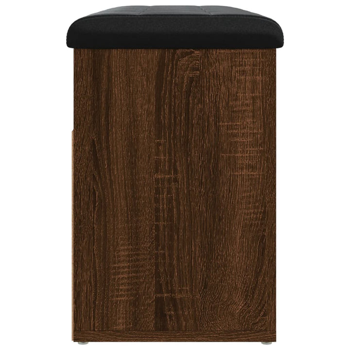 skobænk 82x32x45,5 cm konstrueret træ brun egetræsfarve