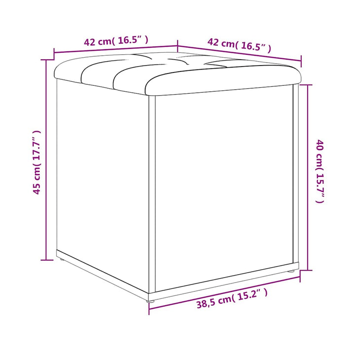 opbevaringsbænk 42x42x45 cm konstrueret træ sort