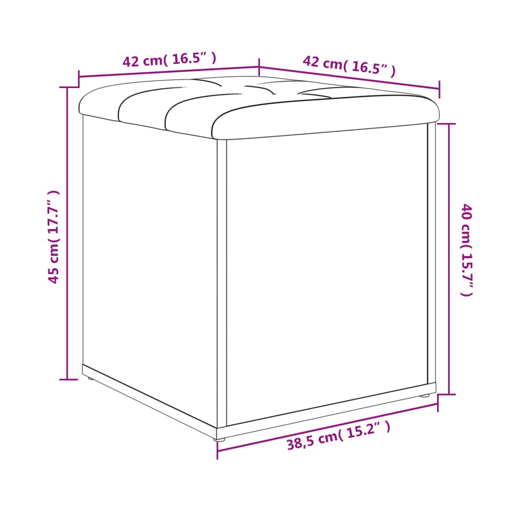 skobænk 42x42x45 cm konstrueret træ betongrå