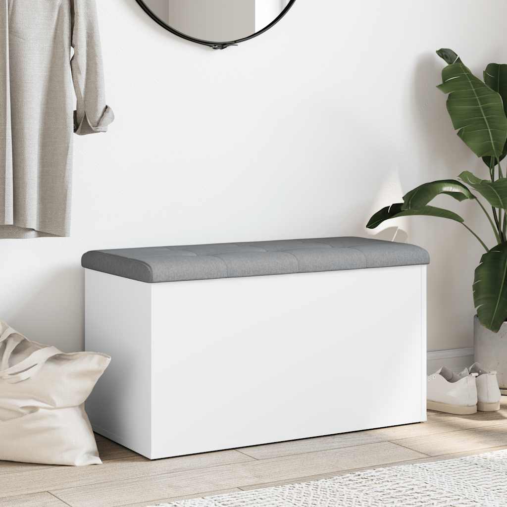 opbevaringsbænk hvid 82x42x45 cm konstrueret træ
