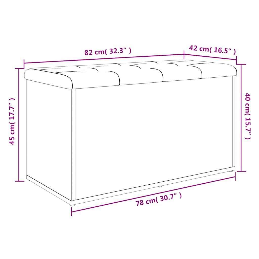 opbevaringsbænk hvid 82x42x45 cm konstrueret træ
