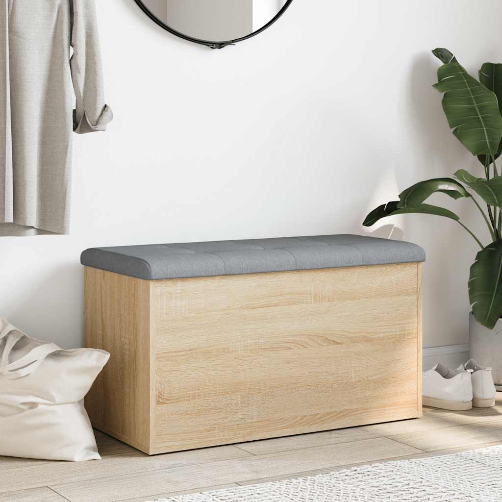 opbevaringsbænk Sonoma eg 82x42x45 cm konstrueret træ