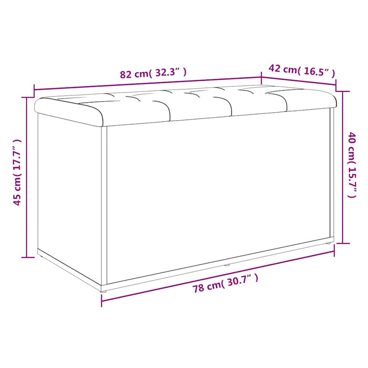 opbevaringsbænk 82x42x45 cm konstrueret træ betongrå