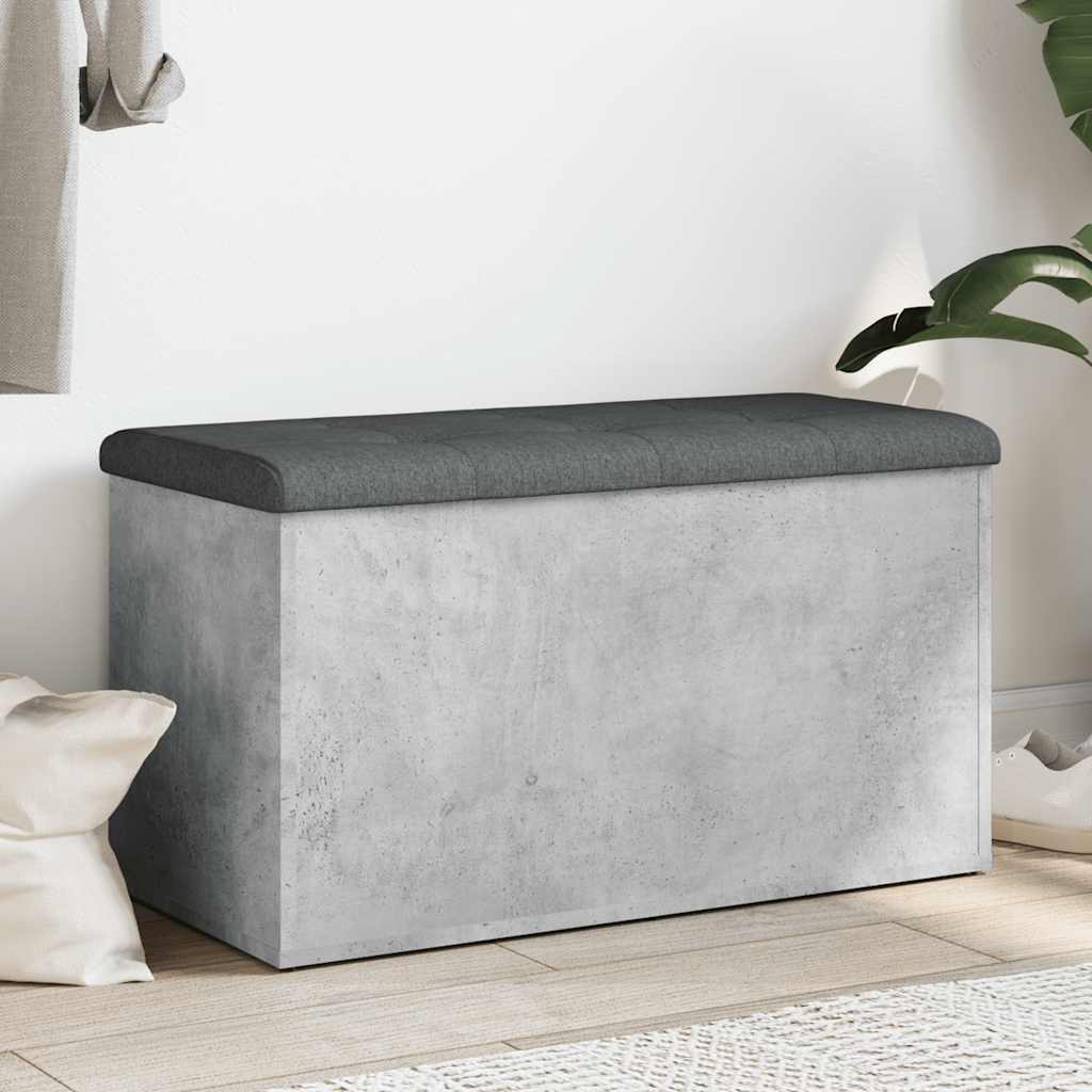 opbevaringsbænk 82x42x45 cm konstrueret træ betongrå