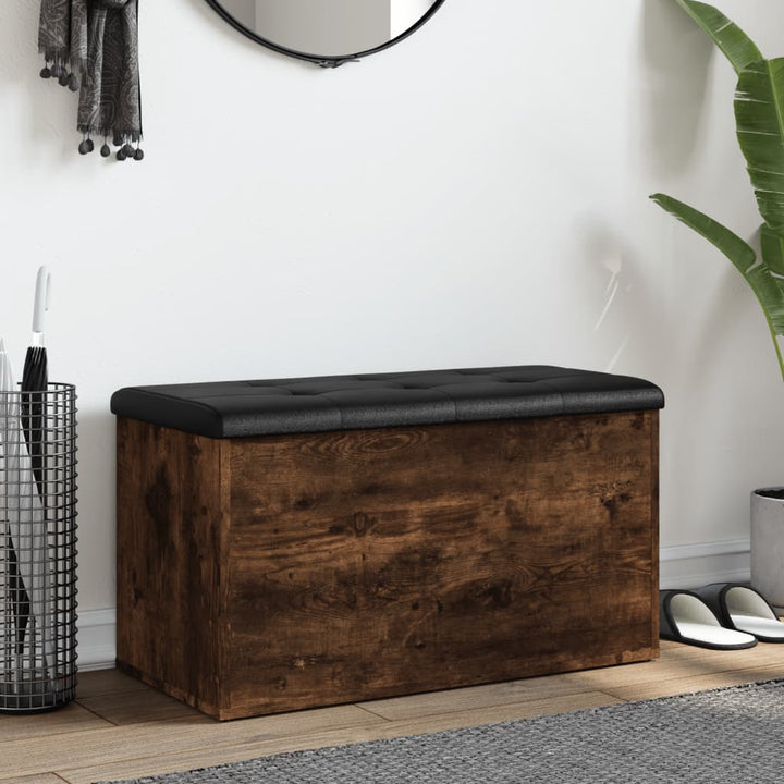 skobænk 82x42x45 cm konstrueret træ røget egetræsfarve