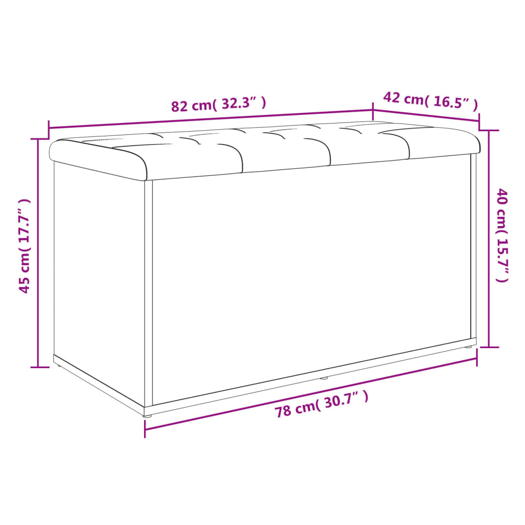 skobænk 82x42x45 cm konstrueret træ røget egetræsfarve