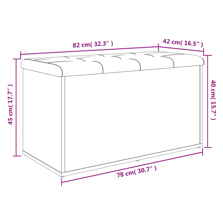 skobænk 82x42x45 cm konstrueret træ røget egetræsfarve