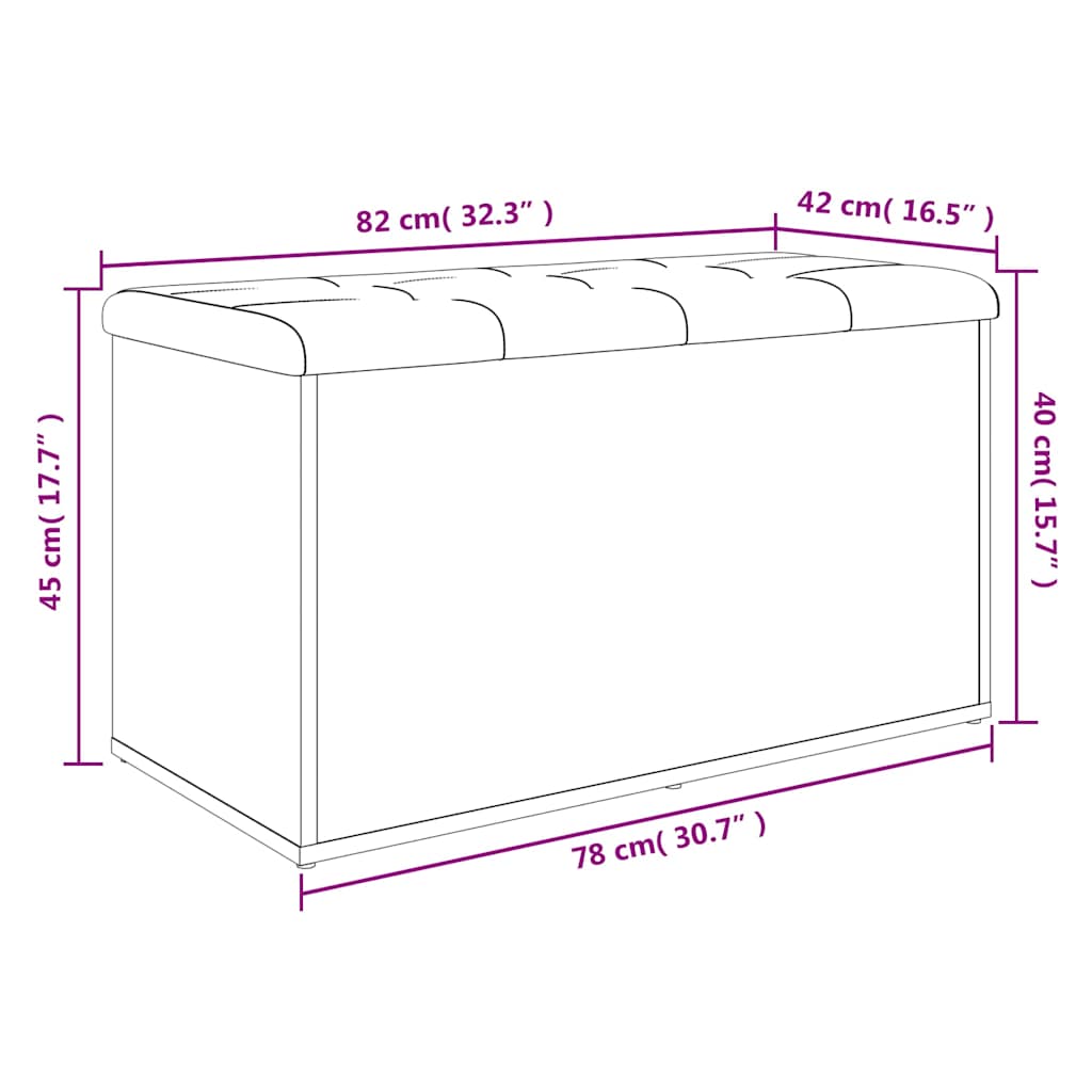 skobænk 82x42x45 cm konstrueret træ grå sonoma-eg